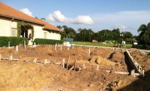 Sand and foundation for a  new Naples house building